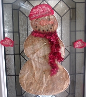 PRIMITIVE SNOWMAN DOOR GREETER