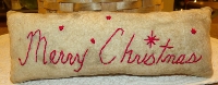 PRIMITIVE MERRY CHRISTMAS PILLOW